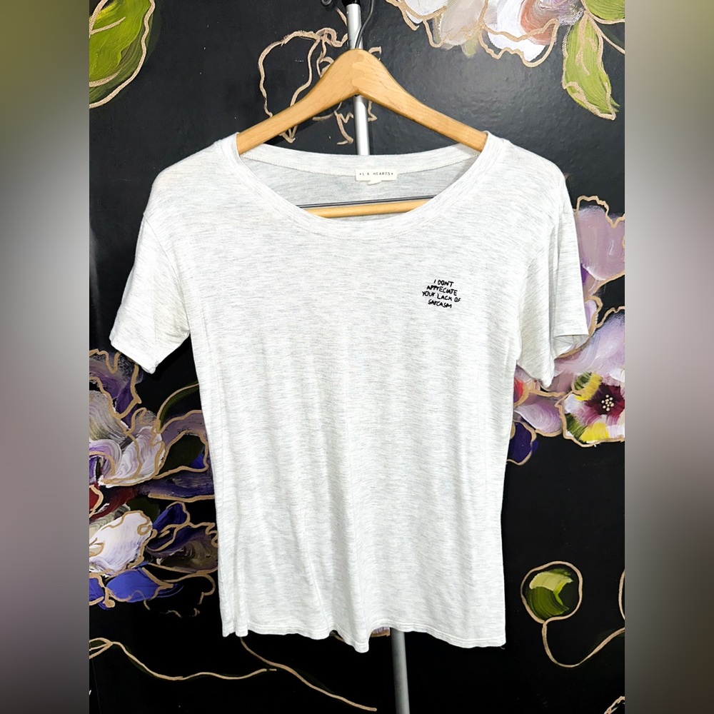 Jersey scoop neck T-shirt; heather grey